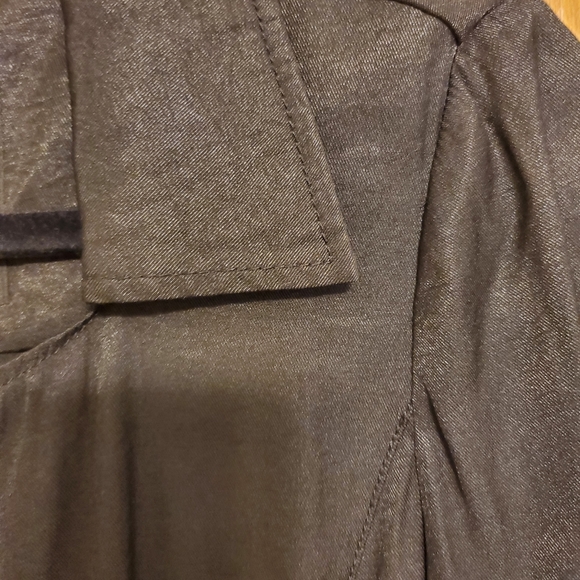 GUESS Los Angeles Shiny Black Buttoned Shirt Dress - Picture 6 of 9